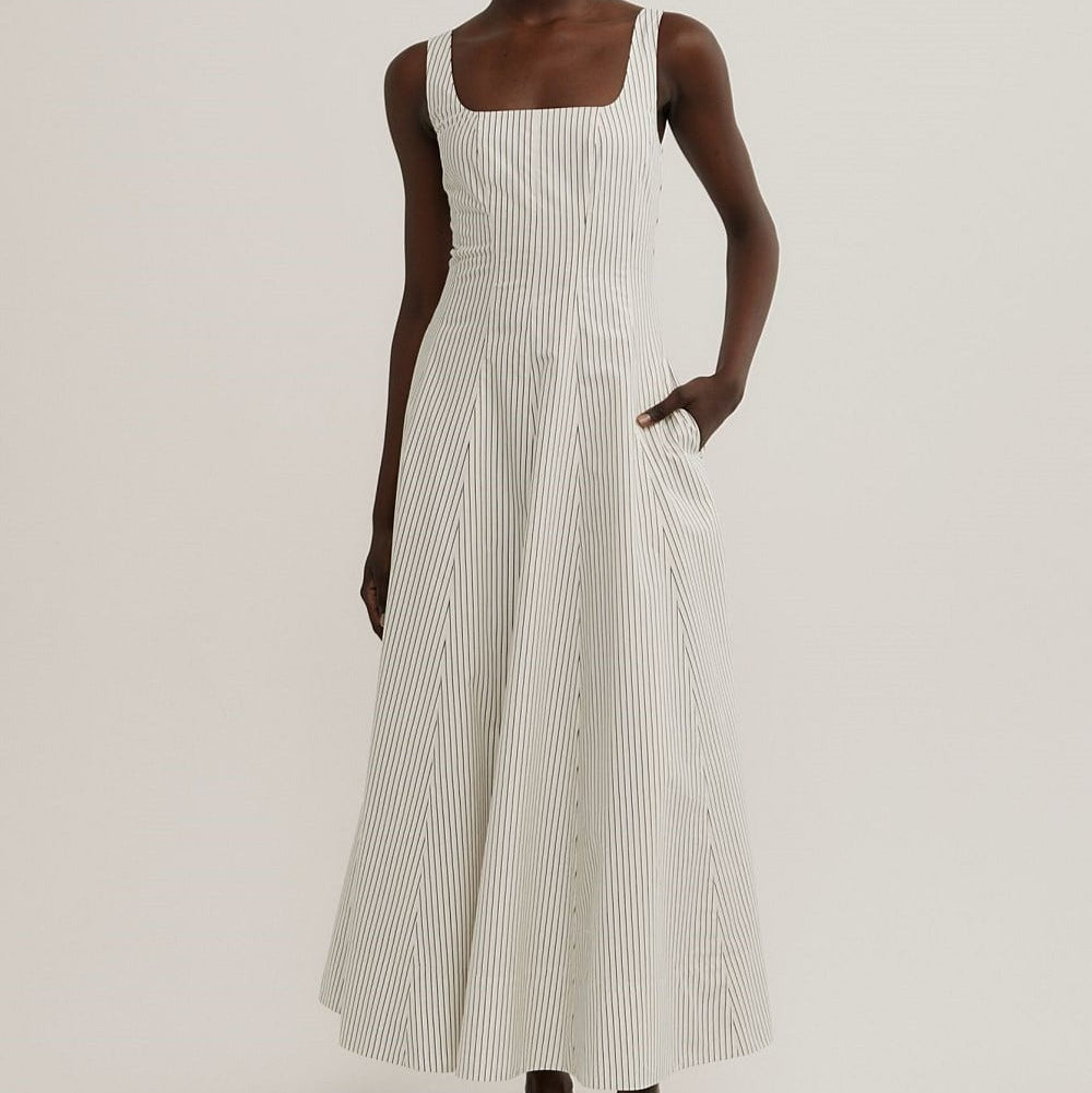 Women's square neck midi dress – V&D FASHION