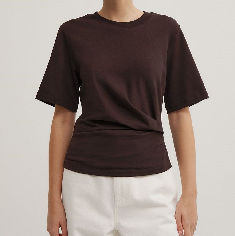 Women's brown short sleeve