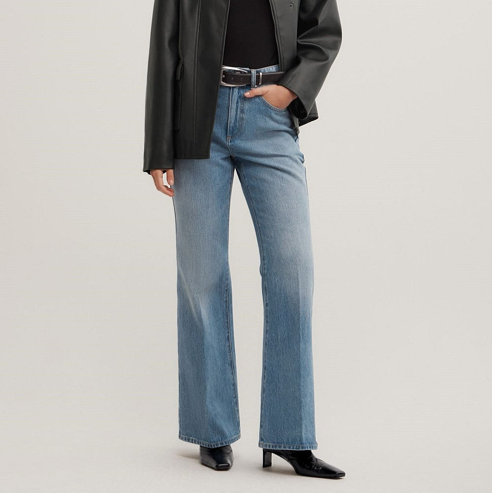 Women's light wash slight flare jeans