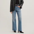 Women's light wash slight flare jeans