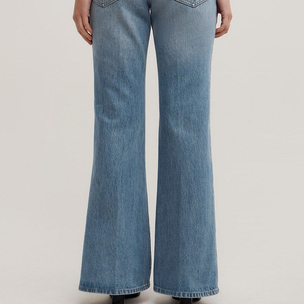 Women's light wash slight flare jeans