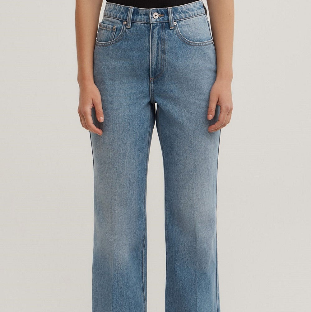 Women's light wash slight flare jeans
