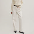 Women's pure white wide leg jeans