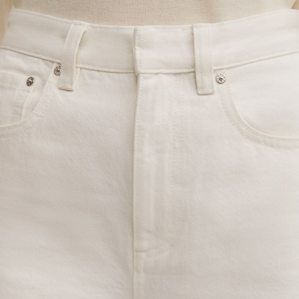 Women's pure white wide leg jeans