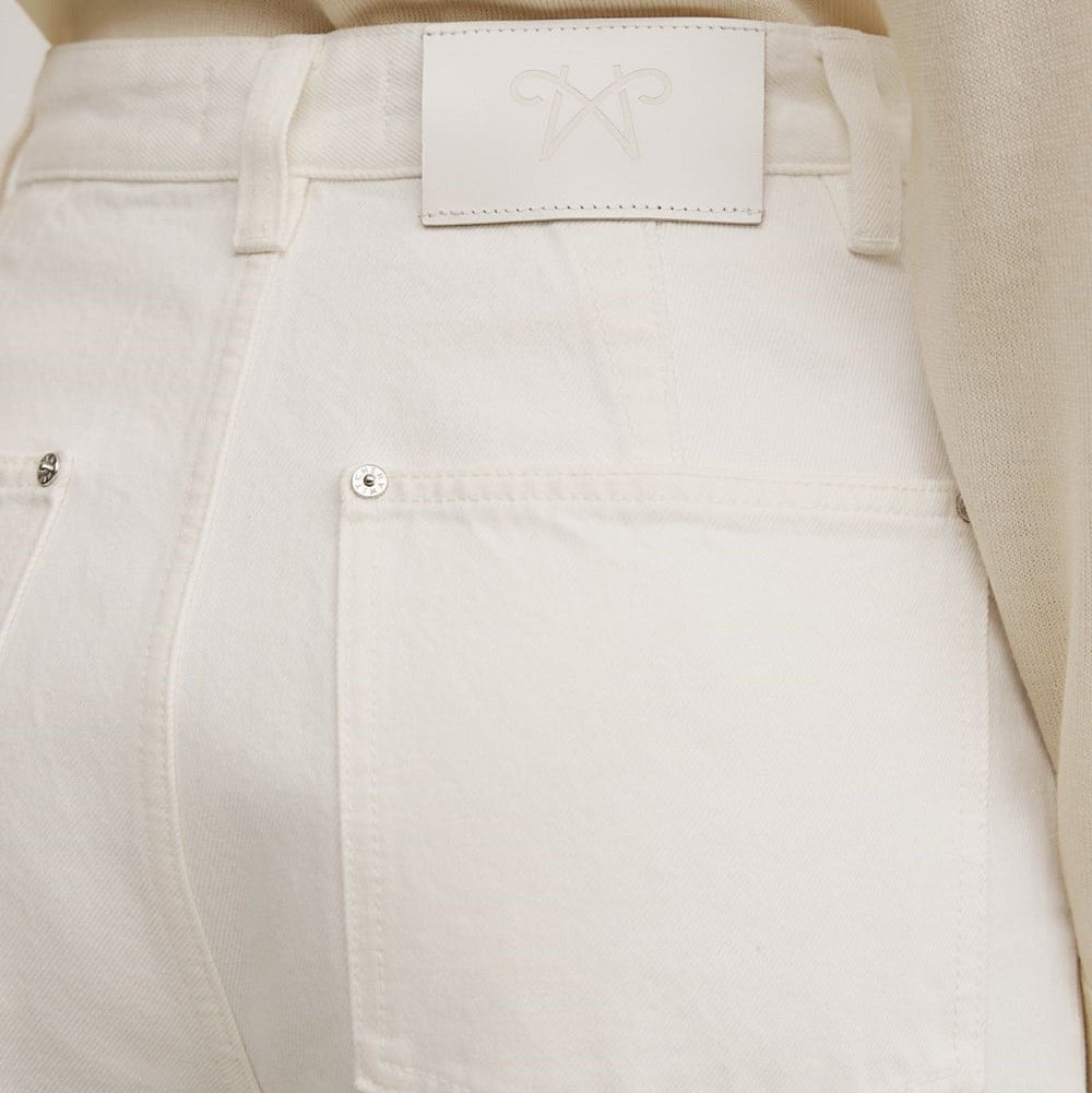 Women's pure white wide leg jeans