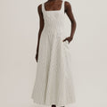 Women's square neck midi dress